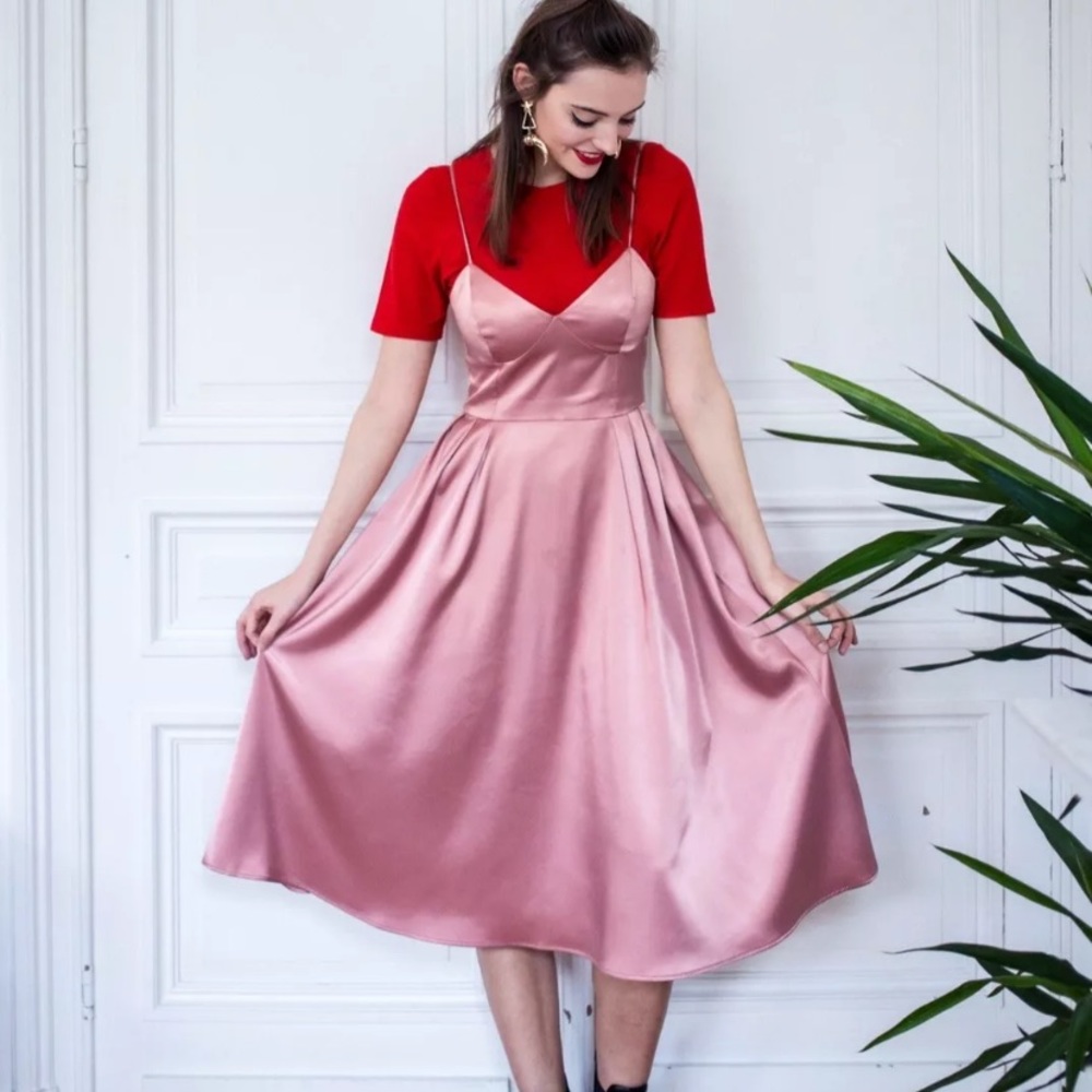 Pink Satin Dress